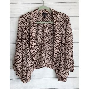 Torrid Leopard Print Crepe Open Front Blazer. Plus Size 0x.